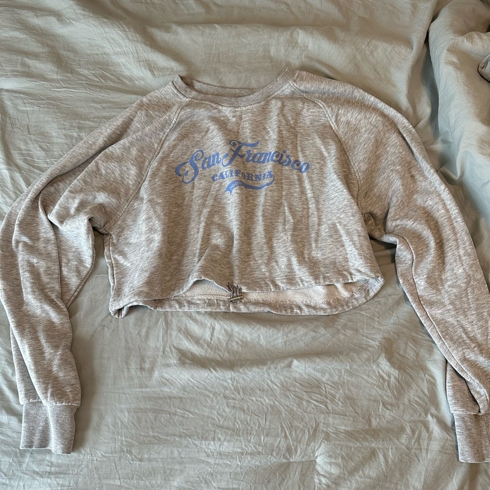 cropped crew neck